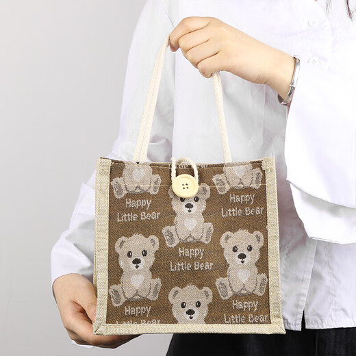 TaTanice tote bag burlap bag unprinted jute bag good outing travel storage bag eco-friendly shopping bag lunch box bag