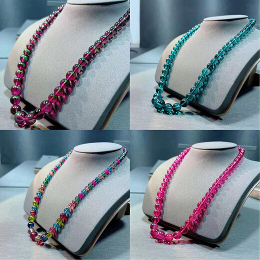 Yingtang Brazilian Tourmaline Necklace Tower Chain Watermelon Tourmaline Pure Body Necklace with Certificate Watermelon Color