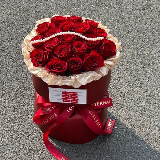 永生花订婚花束成品玫瑰花束摆件仿真花香皂花送 挚爱 11朵【含礼袋+灯串+贺卡】