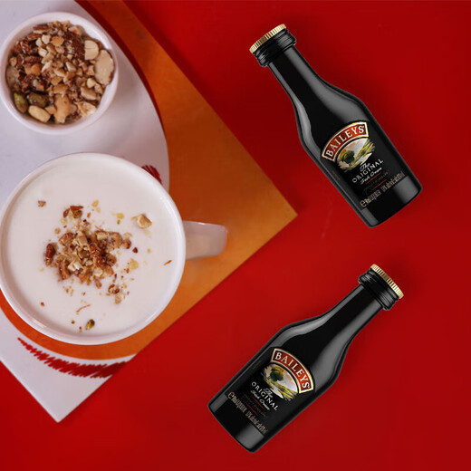 百利（Baileys）甜酒进口小瓶洋酒小酒版酒伴 甜酒50ml+草莓奶油味50ml