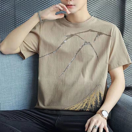 Semir pure cotton summer new short-sleeved T-shirt for men loose Korean style fashion handsome half-sleeved body 829 gray + 829 black [pure cotton] M Recommended 80-100Jin [Jin equals 0.5 kg]