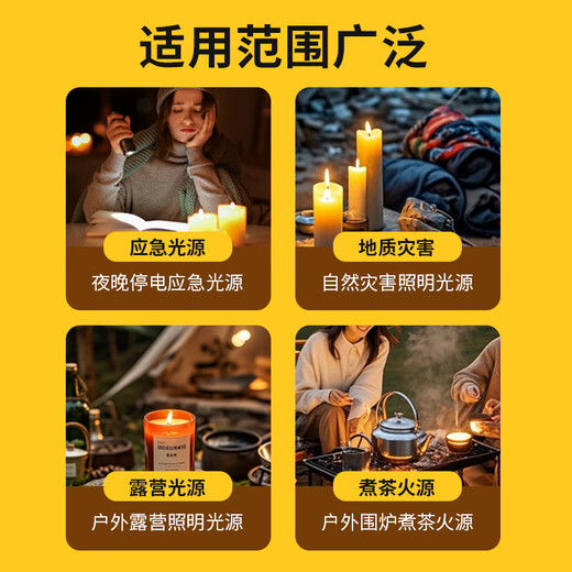 Mandelai emergency candle 3 pack smokeless windproof and disaster prevention small candle outdoor power outage reserve supplies lighting iron box