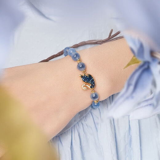 British Museum Swan Noble Chessboard Sugar Heart Agate Blue Light Luxury Bracelet Women's Bracelet as a Birthday Gift for Girls