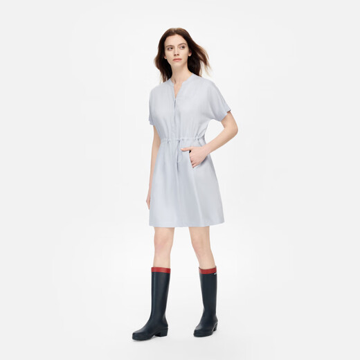 Aigle [Nuevo producto de primavera y verano] Aigao Coolmax Cool Tencel Tencel Moda Vestido de mujer Pink Light Pink Blue BM831 42 (175/96a)