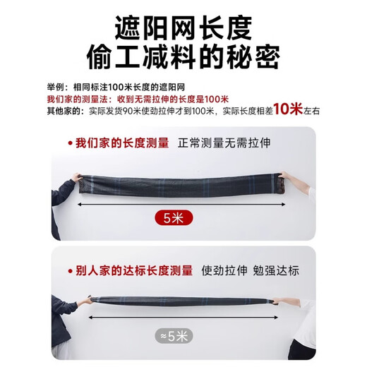 黑色遮阳网户外遮阳布防晒网加密加厚遮阴布家用阳台庭院隔热大棚 黑色3888针双倍强筋6*20m