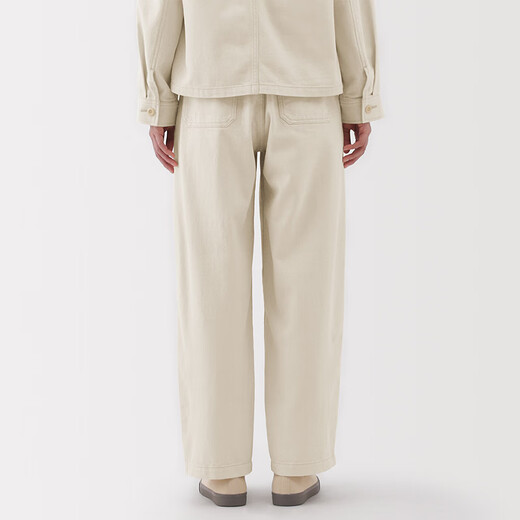 无印良品（MUJI）女式 木棉混宽版锥形裤 裤子女款休闲裤长裤女装春夏季 BE1XIA5S 原色 M （160/66A）