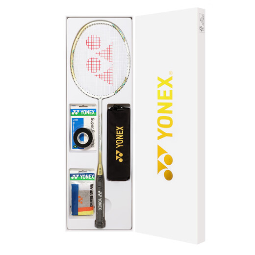 尤尼克斯（YONEX）尤尼克斯羽毛球拍单拍全碳素超轻专业yy礼盒 白金ASTROX天斧9900 尊享礼盒 YONEX BG65纳米耐久型