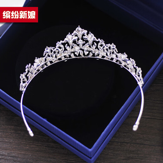 卫辞轻奢高级感微镶锆石新娘皇冠结婚礼服婚纱发饰头饰欧美生日饰品女 银色 皇冠