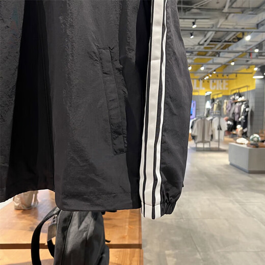 阿迪达斯 （adidas）外套男装2025夏季新款运动服梭织时尚百搭休闲立领上衣夹克KC3894 KC3892黑色/白 S