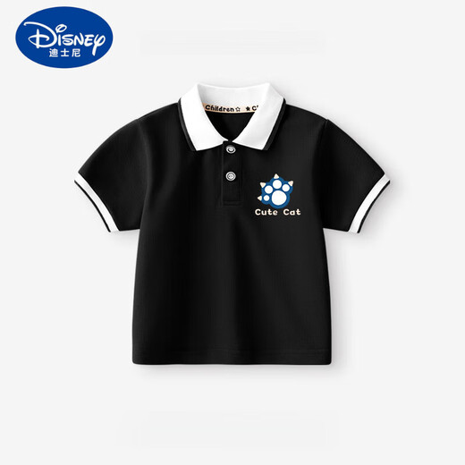 迪士尼（Disney）男童短袖polo衫2025新款儿童夏季翻领上衣宝宝夏装半袖男小童T恤 LBC15469X-15844E红 90 cm