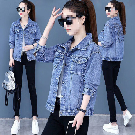 Jacket de mezclilla zhidoudou para mujeres en primavera y otoño estilo coreano chaqueta suelta de mezclilla fat mm chaqueta sin sombrero top chaqueta de mezclilla 9929 n.