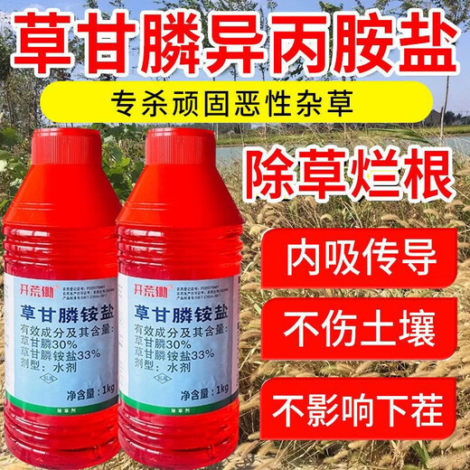 Glyphosate weed killer and root rot agent, powerful herbicide for removing weeds in orchards, wasteland, roads, railways, non-arable land, 2kg, 2 bottles