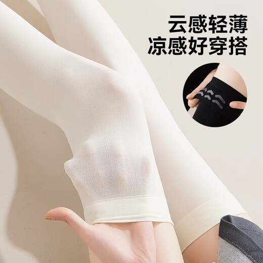 Catman white over-the-knee socks for women, thin, strong pressure, slimming jk socks, cool sun protection, black thigh stockings, spring and summer, over-the-knee socks, white 1 pair, one size fits all