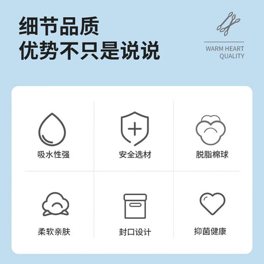 默能医用卫生棉签双头棉棒消毒掏耳清洁卫生棉花棒婴儿棉棒棉球卸妆 一包（100支）