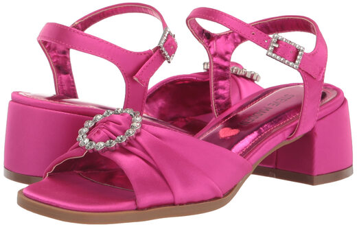 Steve Madden Girls' Shoes Unisex Children's Tango High Heel Sandals, Pink Pink 4 Big Kid