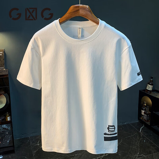 Camiseta de manga corta GLXLG Camiseta para hombres impresión de tierras de moda de peso pesado 2025 Summer delgado de camiseta de media manga mimediar