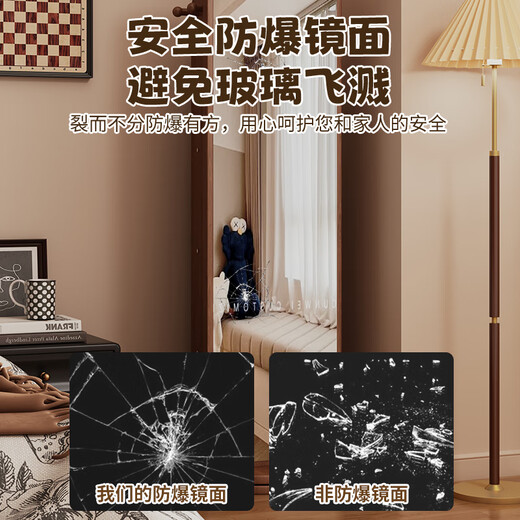 驰百伦穿衣镜全身镜带衣帽架落地镜家用书架杂志旋转储物一体试衣镜
