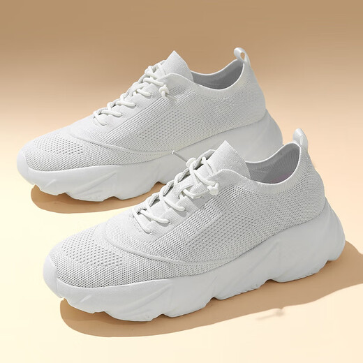 2025 spring and summer new sports walking shoes for women without lace-up dad shoes for men and women height-enhancing sports and casual shoes for green z722 19 shot according to standard sports shoes size