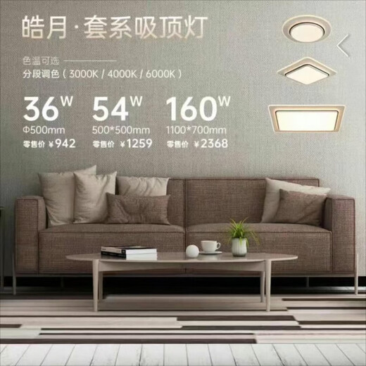 
Leishi Lighting 2025 new store Haoyue WCX11969 living room and bedroom ceiling light super bright modern and simple Haoyue 1100*700mm-160W-white and black