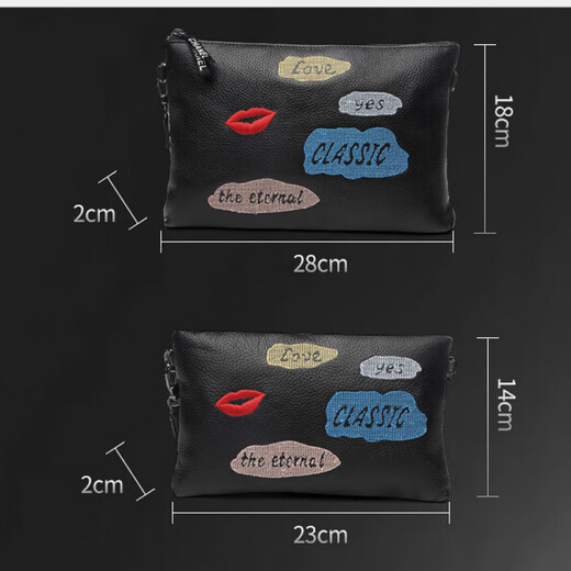 丝芙伦（seefulun）欧美时尚真皮信封手拿包潮女百搭头层牛皮信封包大容量手包肩挎包 口红大号现货
