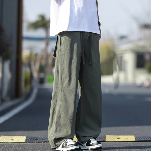 NASA Basis Eisseidenhose Herren Sommer dünn schnell trocknendes kühles Gefühl für Männer Sporthosen Männer losen geraden lässigen Hose 1667 hellgrau XL /130-160jin [Jin entspricht 0,5 kg]