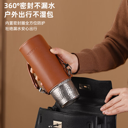 BEMEGA British pure titanium thermos cup for men and women with high appearance 2025 new double-layer titanium cup tea water separation tea water cup