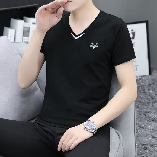 Camisa de manga corta para hombres Lilang Summer Summer Camisa de base guapo de altura delgada y versátil