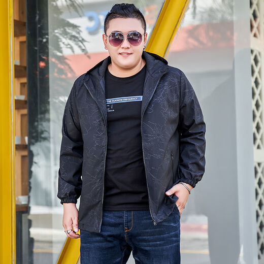 Fhhuabd chaqueta delgada de primavera y otoño para hombres más gates grasas talla de talla planta
