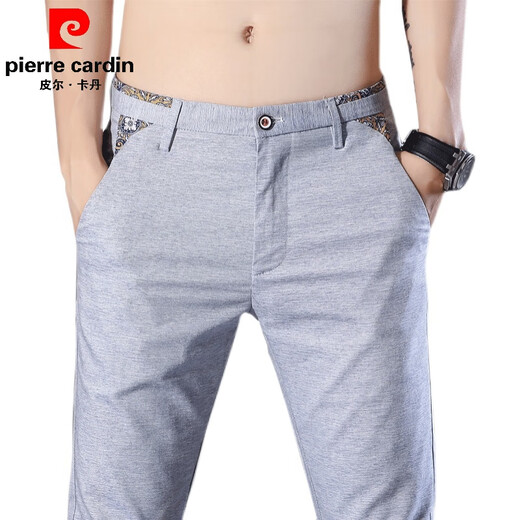 Pierre Cardin Casual Hosen für Herren Sommer dünne schlanke Sommer -Sommer -Lichtfarbe Geschäftslöser Einfacher Sommerhosen 9902 Hellblau 28