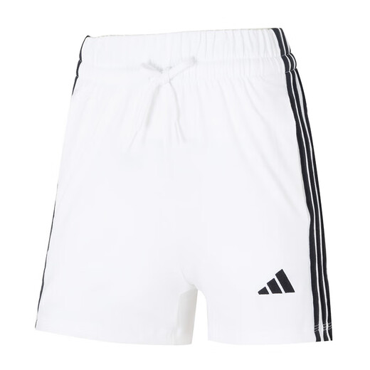 阿迪达斯 （adidas）女子夏季运动套装 跑步健身训练服潮流时尚针织舒适透气休闲衣裤 棉/氨纶 白色短裤 XL