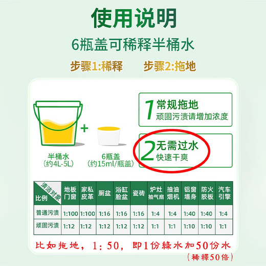 Campbell Sam's same mint green water 1L green water mopping toilet water sterilization, deodorization and sterilization floor cleaner