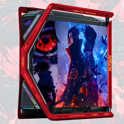 Asus (ASUS) ROG GR701 Creation God Case Snow Blowing Case EVA Asuka Co-branded Desktop Case ARGB Light Board Full Tower Custom Case White Case Power Water Cooling Set Naruto Theme (Black and Red Creation God + Light Board)