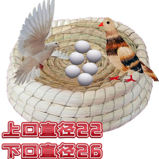 Runhua Year Letter Racing Pigeon Straw Bird's Nest Universal Extra Large Anti-rollover Corn Fur Nest Nest for Egg Laying and Breeding 26cm Upgraded Cloth Covered Style 7 Pieces