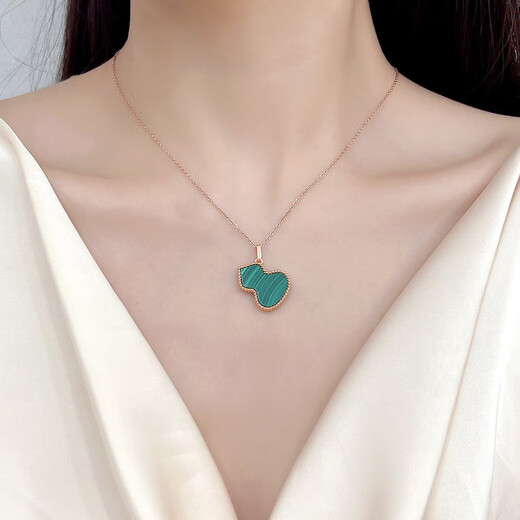 Man Fuxiang 18K gold red agate gourd pendant color gold rose gold necklace gold pendant clavicle chain birthday gift for girl 18K gold rose gold (single pendant) small gourd (red agate)