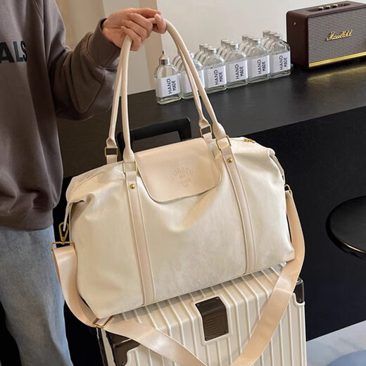 Xingxi große Kapazität Kurzstrecken-Reisetasche Frauen Hand verschafft schlechte Lagergepäckbeutel Fitness Ausflug von Reisebüten Leichter Bag Bag Beige [trockene und nasse Trennung]