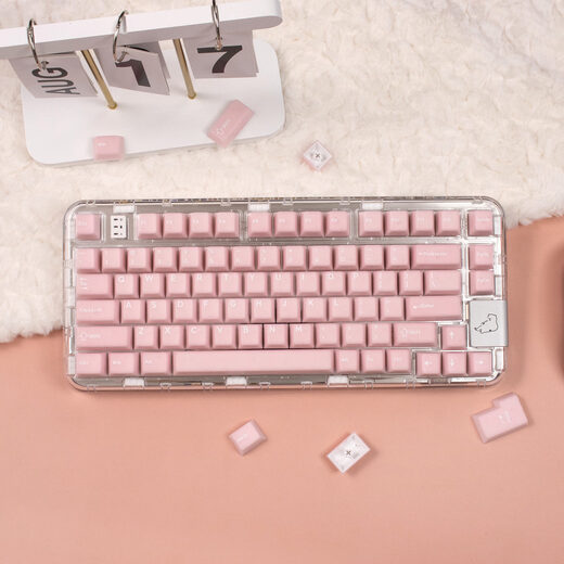 Miaopu Le white marble 114 key mechanical keyboard keycap PBT two-color molded cherry original height adaptation 6187, etc. White marble keycap Yes