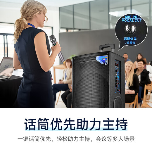Xianke Power Square Dance Audio High Volumen Bluetooth Outdoor Audio K Song Spezialer Mobile Trolley-Lautsprecher mit drahtlosen Mikrofon ST-1509