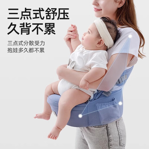 贝肽斯腰凳婴儿背带前抱式0-36个月前后两用新生儿宝宝多功能背娃神器 莫斯蓝【经典款】
