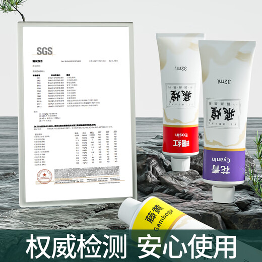 Liupintang 12-color Chinese painting paint set large capacity 32ml beginners and adults entry-level Chinese painting ink and brush special boxed paint brush painting materials 12 sets