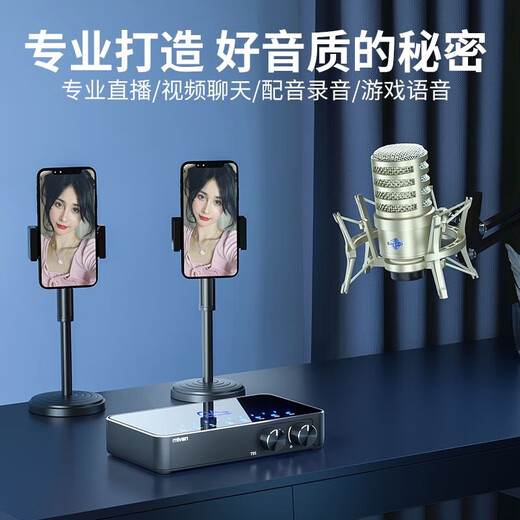 Meisheng T9S sound card live broadcast equipment full set of karaoke special set external mobile phone computer microphone wireless microphone Douyin singing recording dubbing game outdoor anchor professional