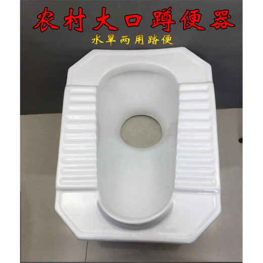Rural dry squat toilet ceramic large diameter step toilet rural squat toilet with large mouth flush-free straight-through squat toilet 003# straight-through single squat toilet 16cm pipe available