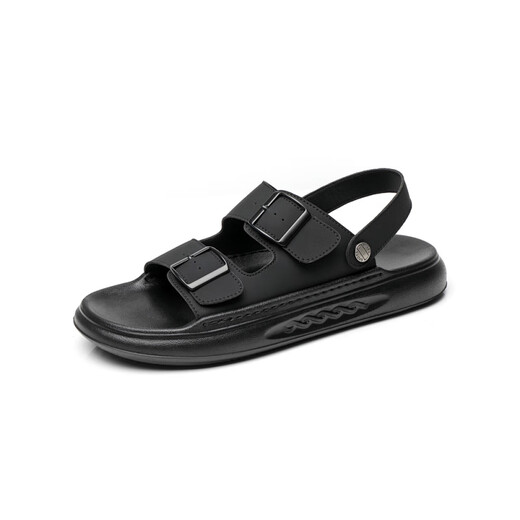 Snguny High-End Light Luxury Brand Sandals Männer 2025 Sommer Neues lässig vielseitiger, weicher Sohle Beachschuhe tragen nicht rutschfeste und coole schwarze 9903 38 (240 mm)
