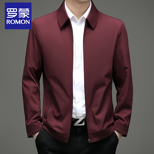 Romon Executive Jacket Men's 2025 Spring Lapel Business Casual Versatile Daddy Jacket Men's Clothing Navy Blue XL (Suggested 145-165Jin[Jin equals 0.5 kg])