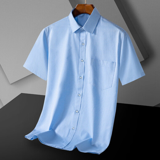 Montagut 2025 High-End-Marke Herren-Kurzärmel-Hemd mittleren Alters mittleren Alters DP Pure Cotton Formal Wear Professionelle Arbeitskleidung kostenlose Feste Farbfutter DX6624 44