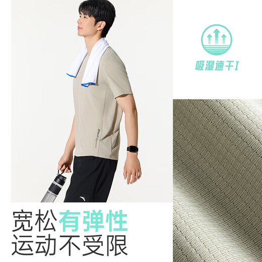 安踏奥特莱斯速干T运动短袖t恤男夏季薄款吸湿透气健身跑步训练服上衣