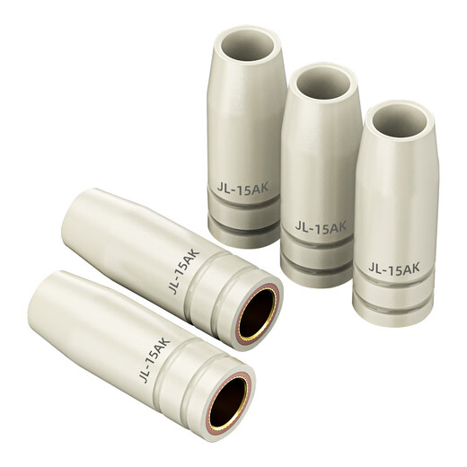 European-style secondary welding 15AK coated protective tip contact tip non-stick slag airless gas shielded welding gun accessories protective cover 15AK threaded white porcelain protective tip (1 piece)