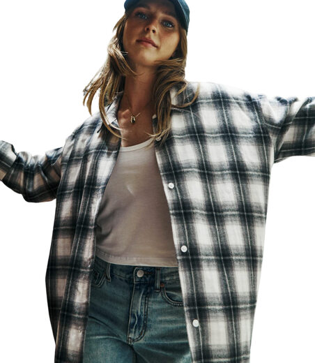 Splendid Girls Plaid Polar Fleece Long Sleeve Shirt Stone 7 Years Old