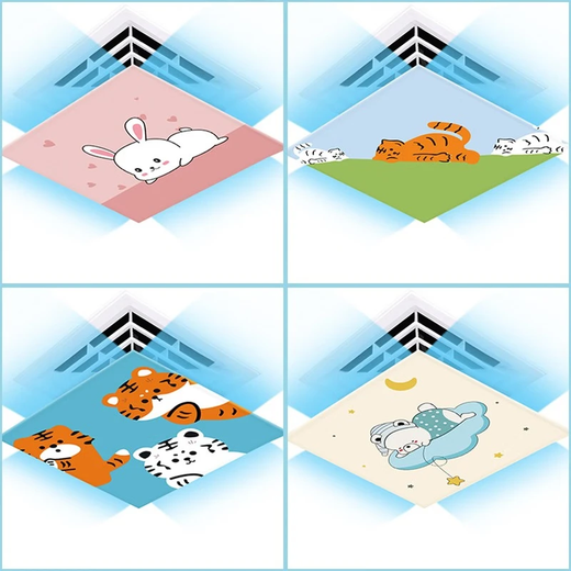 Home factory central air conditioning windshield square square anti-warm hot air blowing directly office ceiling machine ceiling air guide hood windshield Wufu Linmen 45x45x0.1cm