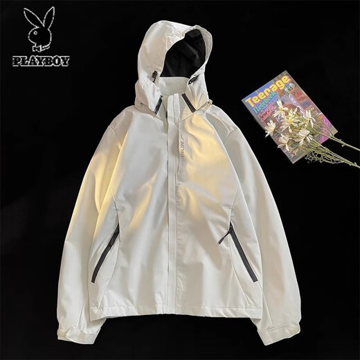 花花公子（PLAYBOY）冲锋衣男款2025新款夏季薄款户外三合一外套软壳爬山服女防风登山 6628深灰色【男款】 M