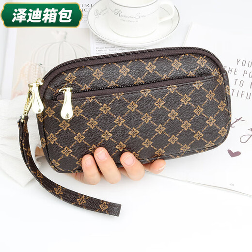 Yunluo Fashion Chinese Valentine's Day Women's Long Wallet Temperament Women's Bag Hand-carrying Clutch Bag Simple Coin Purse Clutch Bag Mobile Phone Bag Black